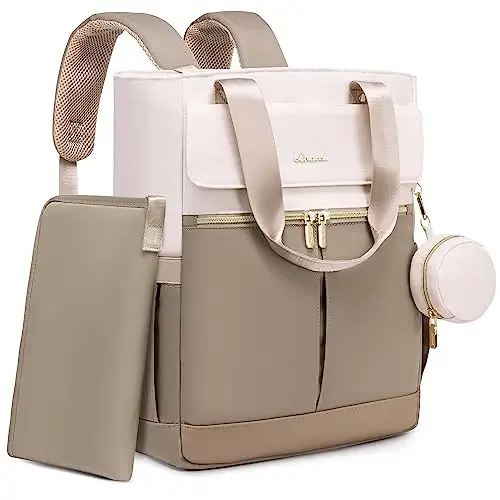 LOVEVOOK Diaper Bag Backpack,Diaper Bag Tote with Insulated Pockets,Baby Bag for Girl Boy with Changing Pad,Large Baby Bag with Pacifier Case,15.6 Inch Anti-Theft Laptop Backpack for Women - LOVEVOOK (1)