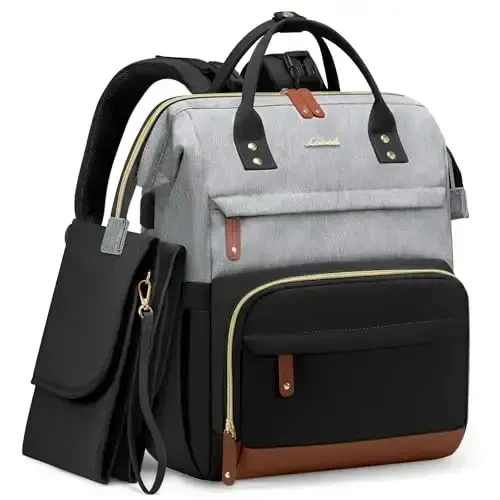 LOVEVOOK Diaper Bag Backpack, Baby Bag with Changing Station, Large Diaper Backpack for Moms Dads, Waterproof Leather Accents Baby Boy and Girl Bag for Travel Baby Essentials - Modazone