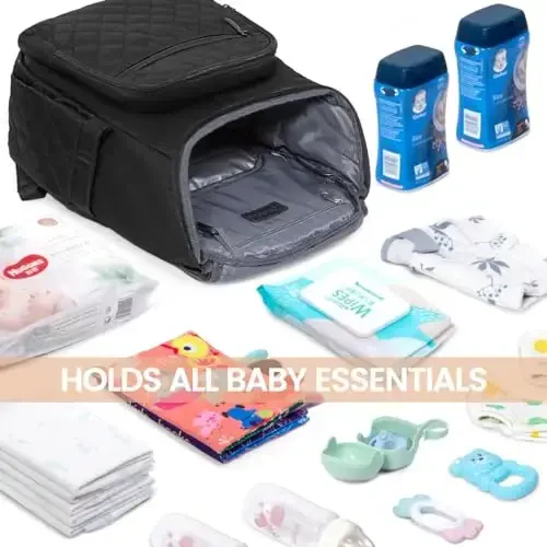 LOVEVOOK Diaper Bag Backpack Large Capacity Baby Bag with Portable Changing Pad, Multifunction Baby Travel Backpack - 5