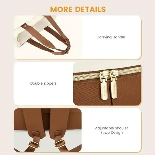 LOVEVOOK Diaper Bag Backpack,Diaper Tote Bag with Insulated Pockets,Baby Bag for Girl Boy with Changing Pad,Large Baby Diaper Bag with Pacifier Case,Anti-Theft Travel Backpack for Women - 7