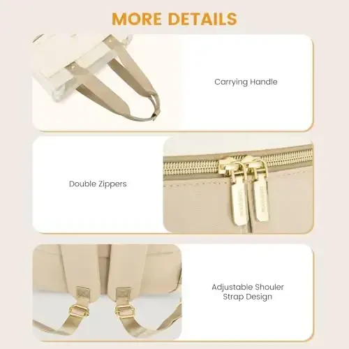 LOVEVOOK Diaper Bag Backpack,Diaper Tote Bag with Insulated Pockets,Baby Bag for Girl Boy with Changing Pad,Large Baby Diaper Bag with Pacifier Case,Anti-Theft Travel Backpack for Women - 7