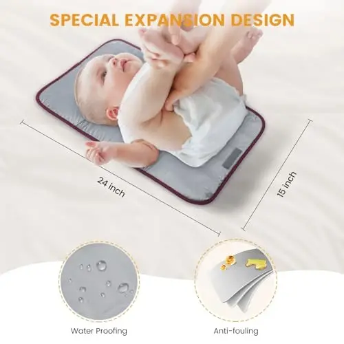 LOVEVOOK Diaper Bag Backpack,Diaper Tote Bag with Insulated Pockets,Baby Bag for Girl Boy with Changing Pad,Large Baby Diaper Bag with Pacifier Case,Anti-Theft Travel Backpack for Women,Red-White - 4