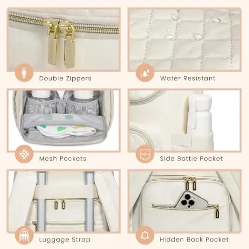 LOVEVOOK Diaper Bag Backpack Large Capacity Baby Bag with Portable Changing Pad, Multifunction Baby Travel Backpack - 5