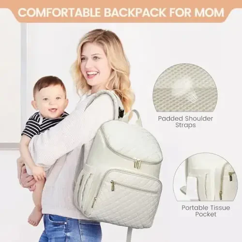 LOVEVOOK Diaper Bag Backpack Large Capacity Baby Bag with Portable Changing Pad, Multifunction Baby Travel Backpack - Modazone (1)