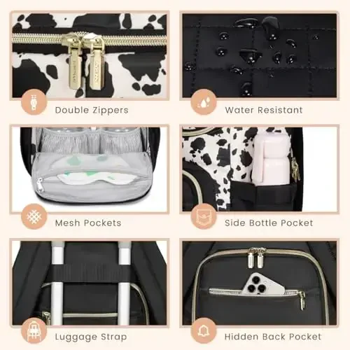 LOVEVOOK Чақалоқ сумкаси рюкзаги, катта ҳажмли, кўчириладиган алмаштириш тахтаси билан, кўп функцияли чақалоқ саёҳат рюкзаги - 4