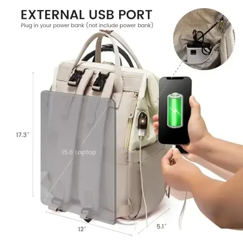 LOVEVOOK Diaper Bag Backpack, Baby Bag with Changing Station, Large Diaper Backpack for Moms Dads, Waterproof Leather Accents Baby Boy and Girl Bag for Travel Baby Essentials - 5