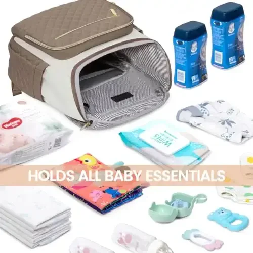 LOVEVOOK Diaper Bag Backpack Large Capacity Baby Bag with Portable Changing Pad, Multifunction Baby Travel Backpack - 6