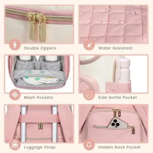 LOVEVOOK Diaper Bag Backpack Large Capacity Baby Bag with Portable Changing Pad, Multifunction Baby Travel Backpack - 6