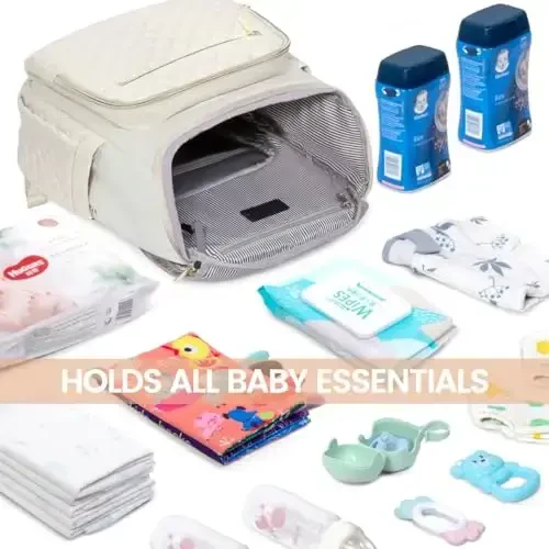 LOVEVOOK Diaper Bag Backpack Large Capacity Baby Bag with Portable Changing Pad, Multifunction Baby Travel Backpack - 6