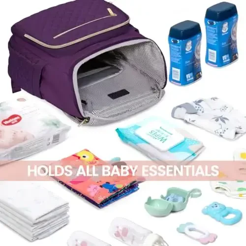LOVEVOOK Diaper Bag Backpack Large Capacity Baby Bag with Portable Changing Pad, Multifunction Baby Travel Backpack - 5