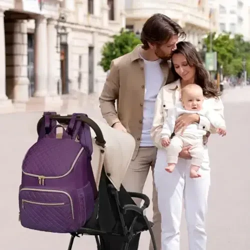 LOVEVOOK Diaper Bag Backpack Large Capacity Baby Bag with Portable Changing Pad, Multifunction Baby Travel Backpack - 6