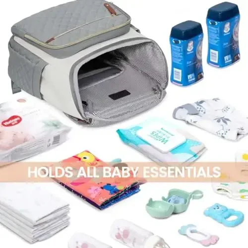 LOVEVOOK Diaper Bag Backpack Large Capacity Baby Bag with Portable Changing Pad, Multifunction Baby Travel Backpack - 6