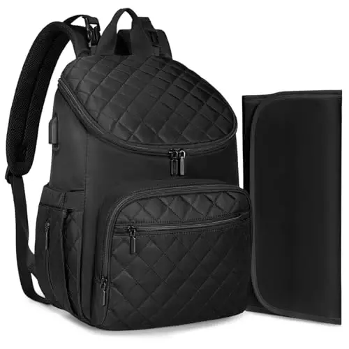 LOVEVOOK Diaper Bag Backpack Large Capacity Baby Bag with Portable Changing Pad, Multifunction Baby Travel Backpack - 1