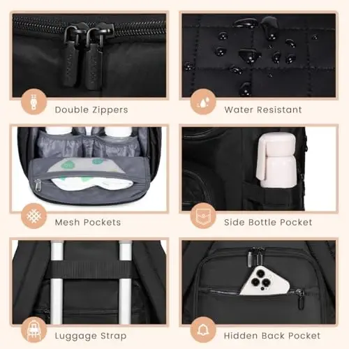 LOVEVOOK Diaper Bag Backpack Large Capacity Baby Bag with Portable Changing Pad, Multifunction Baby Travel Backpack - 4