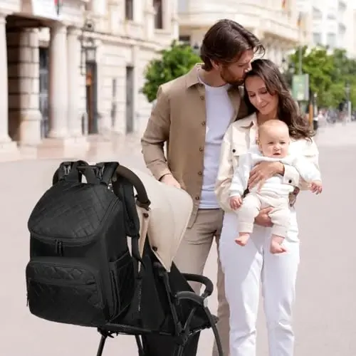 LOVEVOOK Diaper Bag Backpack Large Capacity Baby Bag with Portable Changing Pad, Multifunction Baby Travel Backpack - 6