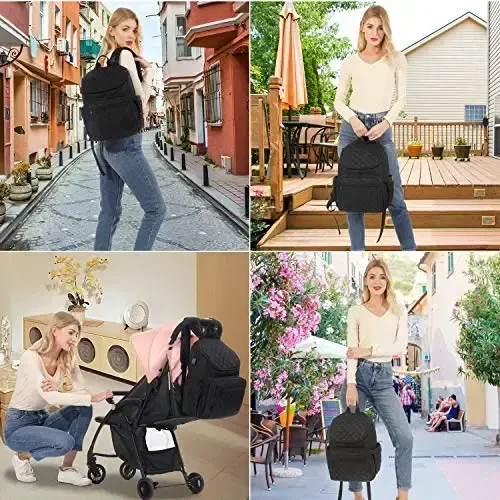 LOVEVOOK Diaper Bag Backpack Large Capacity Baby Bag with Portable Changing Pad, Multifunction Baby Travel Backpack - 3