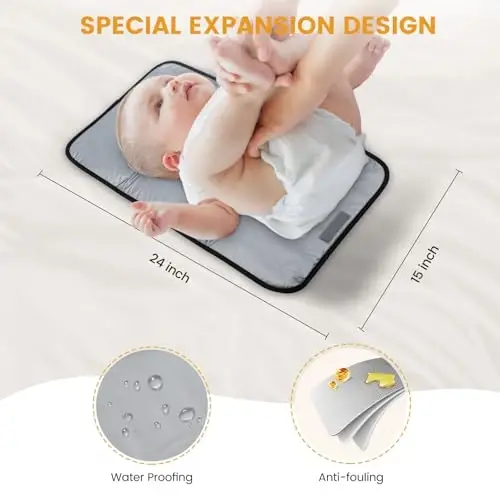 LOVEVOOK Diaper Bag Backpack with Insulated Pockets, Changing Pad, Pacifier Case - Anti-Theft Travel Bag for Women - 4