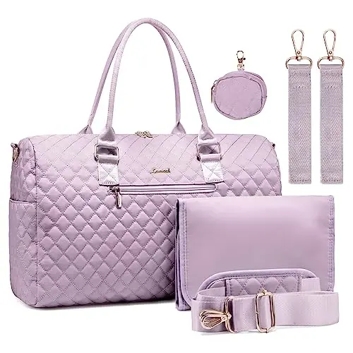 LOVEVOOK Diaper Bag Tote with Pacifier Case and Changing Pad, Large Capacity Mommy Bag for Hospital and Weekender Travel, Functional Baby Bag Newborn Baby Essential - LOVEVOOK
