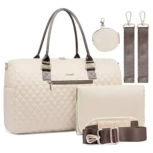 LOVEVOOK Diaper Bag Tote with Pacifier Case and Changing Pad, Large Capacity Mommy Bag for Hospital and Weekender Travel, Functional Baby Bags Newborn Baby Essential - LOVEVOOK