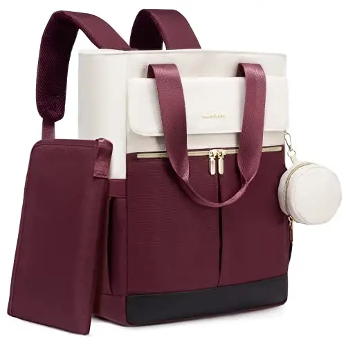 LOVEVOOK пеленка sumkasi ryukzaki, izolyatsiya qilingan cho'ntaklari bo'lgan пеленка sumkasi, qiz bola uchun bolalar sumkasi O'zgartirish pedi bilan, emzik qutisi bilan katta bolalar пеленка sumkasi, ayollar uchun o'g'irlikdan himoya qiluvchi sayohat ryukzaki, qizil-oq 