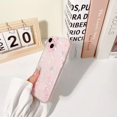 Lovmooful iPhone 15 uchun mos keladigan tiniq chiroyli rangli gul barglari dizayni qizlar ayollar uchun yumshoq TPU zarbaga chidamli himoya qizlar uchun iPhone 15-(Ko'p gullar) 2 - 5