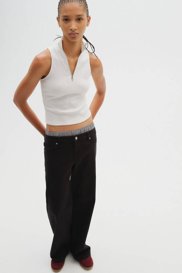 Low Waist Gabardine Trousers - 1