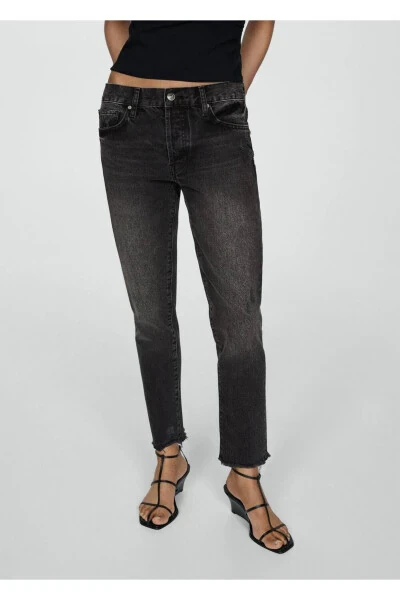 Low Waist Ripped Girfriend Jeans - 1