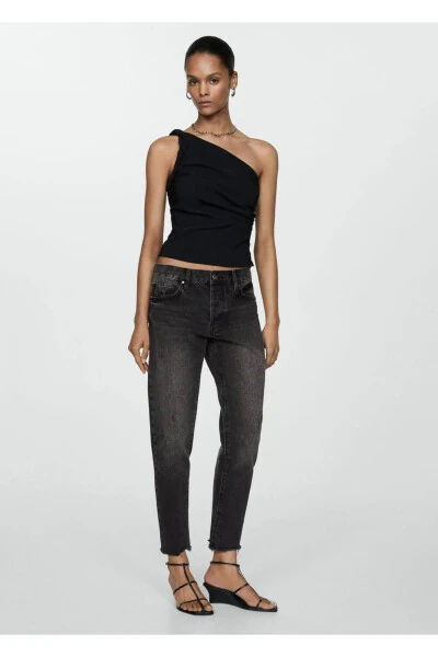 Low Waist Ripped Girfriend Jeans - 2