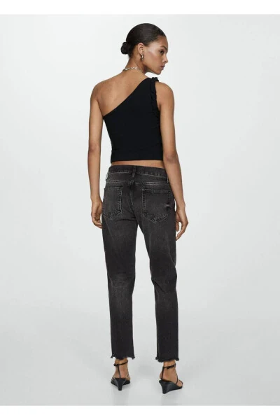 Low Waist Ripped Girfriend Jeans - 4