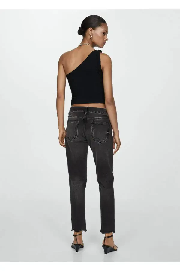 Low Waist Ripped Girfriend Jeans - 4