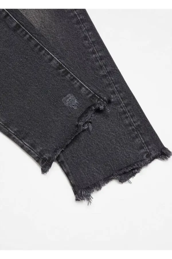 Low Waist Ripped Girfriend Jeans - 5