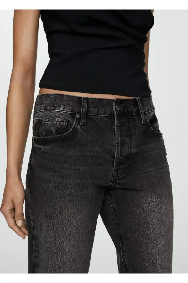 Low Waist Ripped Girfriend Jeans - 6