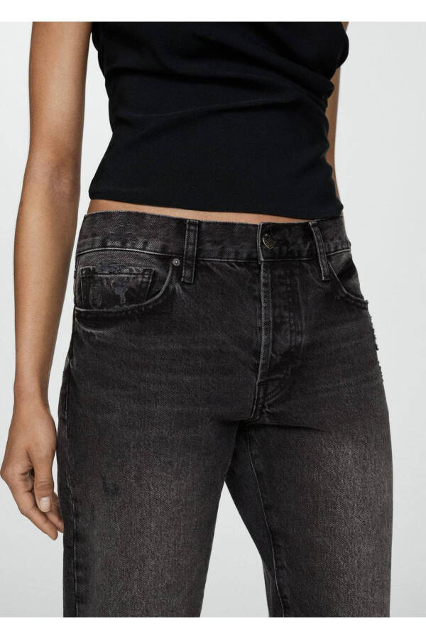 Low Waist Ripped Girfriend Jeans - 6