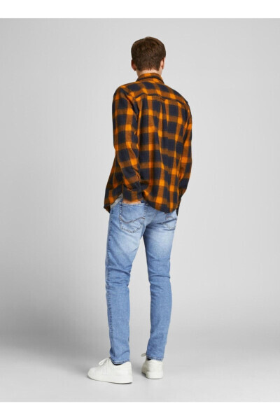 Low waist skinny fit straight denim jeans for men. - 4