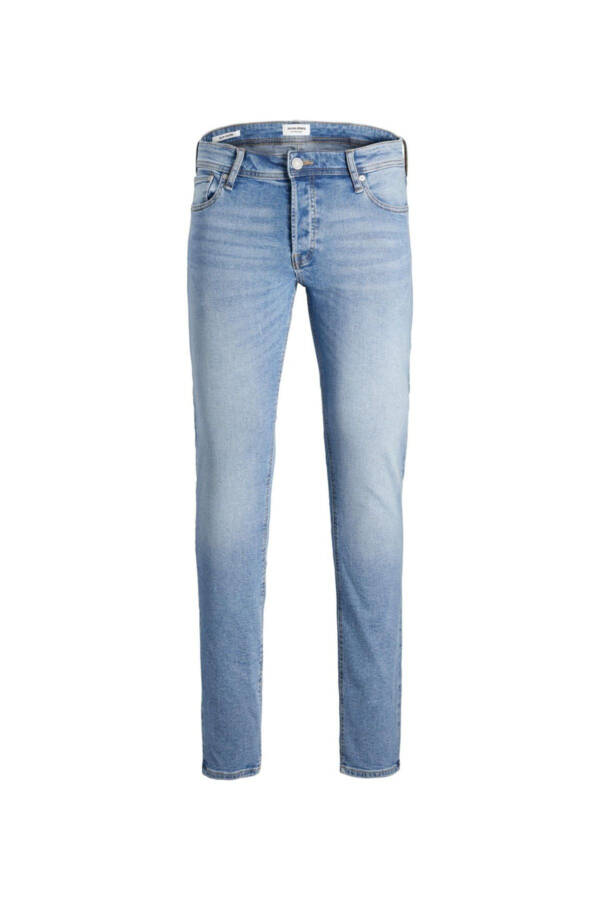 Low waist skinny fit straight denim jeans for men. - 7