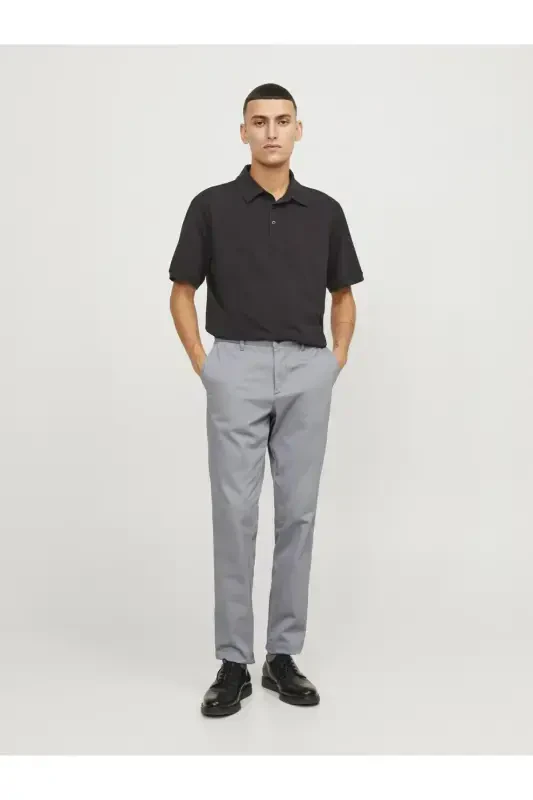 Low Waist Slim Fit Grey Men's Chino Pants JPSTMARCO JJBOWIE NOOS-ULTIMATE GREY - 2