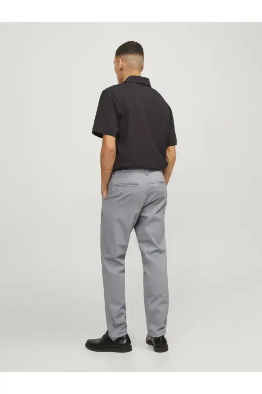 Low Waist Slim Fit Grey Men's Chino Pants JPSTMARCO JJBOWIE NOOS-ULTIMATE GREY - 3
