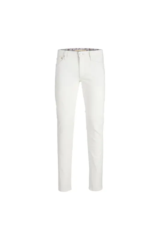 Low waist slim fit white men's denim jeans by JJIGLENN JJEVAN CJ 977 SN. - 7
