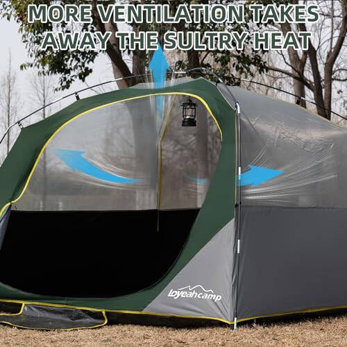 LOYEACHAMP 4 Person Blackout Camping Tent, Easy Setup Waterproof Family Dome Tent for Camping with Rainfly, Portable Double Layer Large Family Tent for Outdoor Camping&Hiking - 4