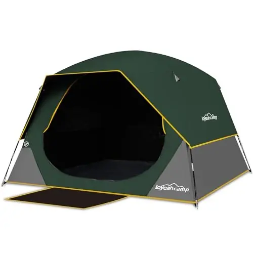 LOYEACHAMP 4 Person Blackout Camping Tent, Easy Setup Waterproof Family Dome Tent for Camping with Rainfly, Portable Double Layer Large Family Tent for Outdoor Camping&Hiking - 1