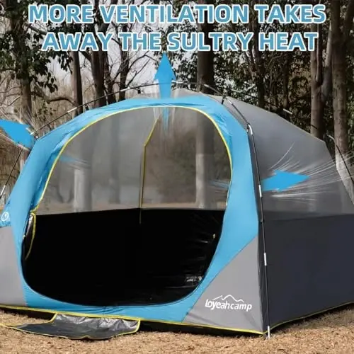 LOYEAHCAMP 4 Person Blackout Camping Tent, Easy Setup Waterproof Family Dome Tent for Camping with Rainfly, Portable Double Layer Large Family Tent for Outdoor Camping&Hiking - 5