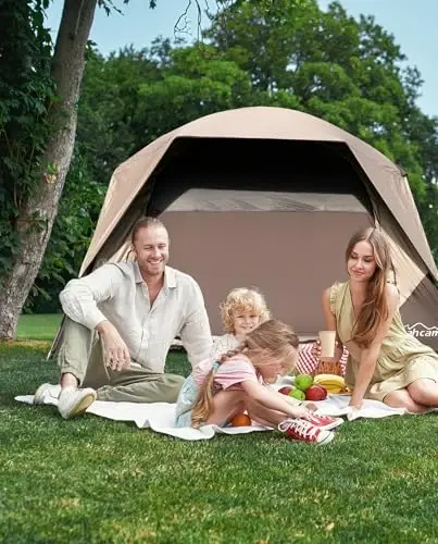 LOYEAHCAMP 4 Person Blackout Camping Tent, Easy Setup Waterproof Family Dome Tent for Camping with Rainfly, Portable Double Layer Large Family Tent for Outdoor Camping&Hiking - 6