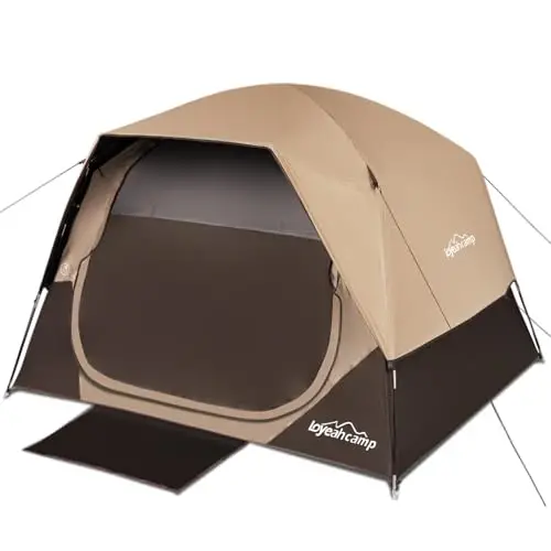 LOYEAHCAMP 4 Person Blackout Camping Tent, Easy Setup Waterproof Family Dome Tent for Camping with Rainfly, Portable Double Layer Large Family Tent for Outdoor Camping&Hiking 