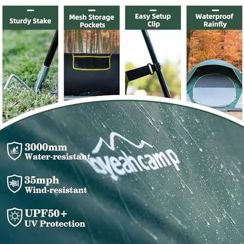 LOYEAHCAMP Tent 4/6 Person Blackout Camping Tent with Rainfly | Waterproof Portable Double Layer Family Dome Tent for Camping for Outdoor Camping&Hiking - 3