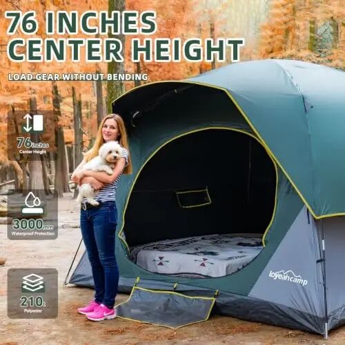 LOYEAHCAMP Tent 4/6 Person Blackout Camping Tent with Rainfly | Waterproof Portable Double Layer Family Dome Tent for Camping for Outdoor Camping&Hiking - 5