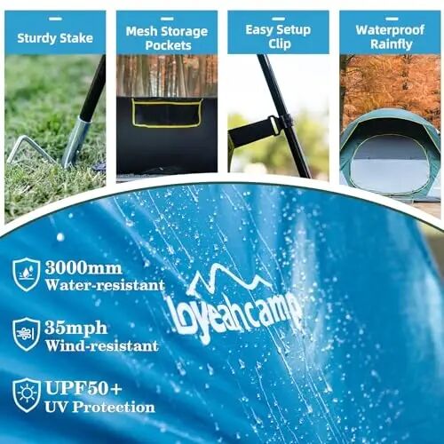 LOYEAHCAMP Tent 4/6 Person Blackout Camping Tent with Rainfly | Waterproof Portable Double Layer Family Dome Tent for Camping for Outdoor Camping&Hiking - 3
