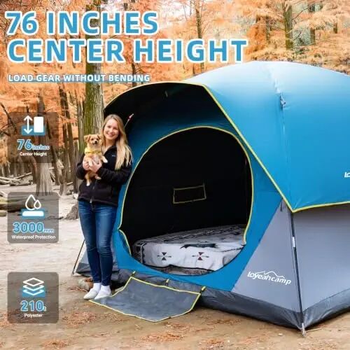 LOYEAHCAMP Tent 4/6 Person Blackout Camping Tent with Rainfly | Waterproof Portable Double Layer Family Dome Tent for Camping for Outdoor Camping&Hiking - 5