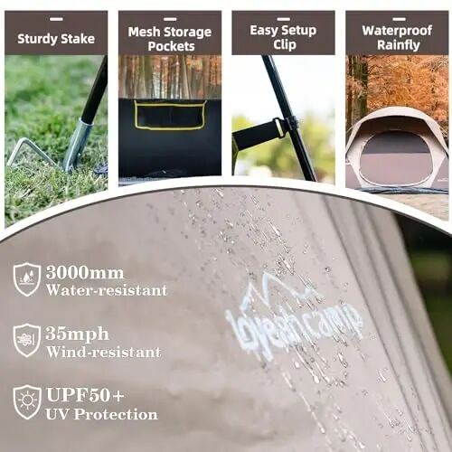 LOYEAHCAMP Tent 4/6 Person Blackout Camping Tent with Rainfly | Waterproof Portable Double Layer Family Dome Tent for Camping for Outdoor Camping&Hiking - 3
