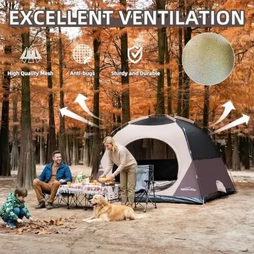 LOYEAHCAMP Tent 4/6 Person Blackout Camping Tent with Rainfly | Waterproof Portable Double Layer Family Dome Tent for Camping for Outdoor Camping&Hiking - 4