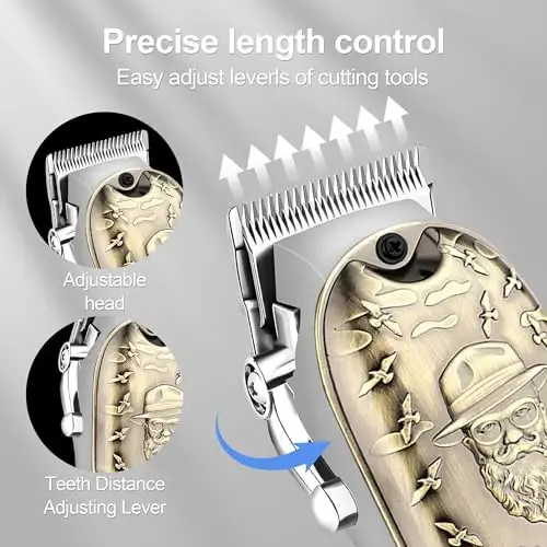 LQT Hair Clippers Set for Men, Hair Clipper Trimmer with LED Display, Professional Cordless Hair Clipper Shaver Beard Trimmer, Hair Cutting Machine for Men, Holiday Gift for Him Father's Day Gift - 4